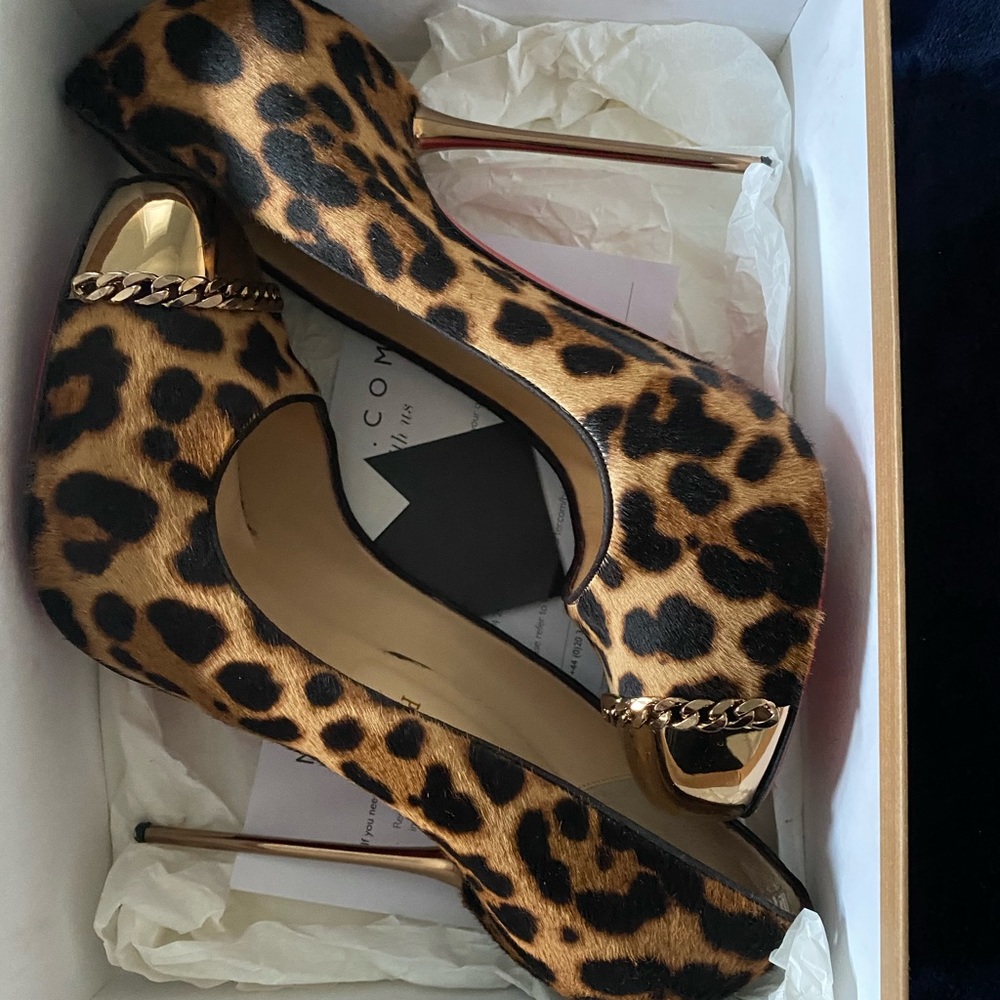 Christian Louboutin Metalipp Pony Leopard Heel